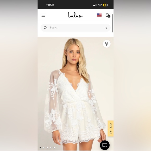 Lulus sparkling white bridal romper - Picture 2 of 4